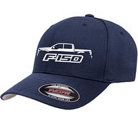 2015-20 Ford F150 Pickup Truck Outline Design Flexfit 6277 Athletic Baseball Fitted Hat Cap, Navy, S/M