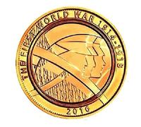 2015 24k Gold Layered Amy WW1 £2 Pound Bunc Coin with Airtite Capsule Coin Holder