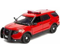 2015 Police Interceptor Utility Fire Marshal Plain Red 1/18 Diecast Model Car by Motormax 73545