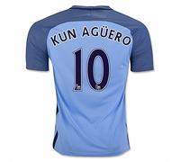 2016 2017 Manchester City FC 10 Sergio Aguero Home Football Soccer Jersey In Blue For New Season