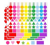 2016 Pack Shaped Coding Labels in 7 Colors and 6 Shapes - Dot Stickers for Classroom, Office