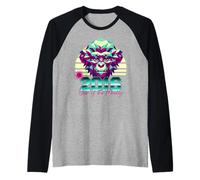 2016 Year of The Monkey 80s Retro Vaporwave Chinese Zodiac Raglan Baseball Tee