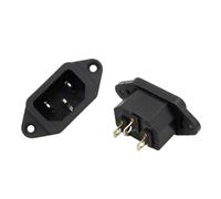 2017 5 Pcs 3P IEC 320 C14 Male Plug Panel Power Inlet Sockets Connectors AC 250V 10A