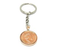 2017 9th Pottery wedding Anniversary 8 year Pottery birthday/Anniversary 2017 Coin Keyring Rose GLD