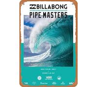 2017 BILLABONG PIPE MASTERS SURF COMPETITION PRINT Poster and Pub Bar Vintage Tin Sign Metal Art Funny for Bathroom Decor Gifts Home Coffee Wall Stickers 8x12 Inches