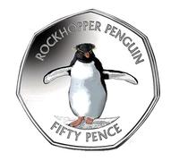 2017 Falkland Islands Coloured Penguin 50p Coin with COA - Limited Issued 7500 (Southern Rockhopper)
