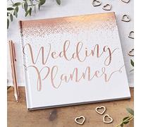 2017 Ginger Ray White & Rose Gold Foiled Wedding Planner Book 46 Pages Beautiful Botanics