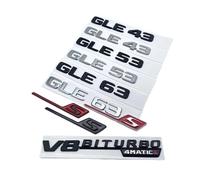 2017 Letters GLE43 GLE53 GLE63 GLE63S V8 Biturbo 4matic+ Emblem Car Side Trunk Rear W166 W167 Logo Sticke(Glossy black,GLE63)