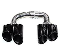 2018-2025 For Cayenne Petrol Exhaust Pipe Upgrade Stainless Steel Quad Out Black Muffler Nozzles Car Exhaust Pipe(Black 2)