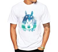2018 Arrivals Totoro with Mini Totoros Men T Shirt Printed t-Shirt Short Sleeve Casual Basic Tops Cool Tee Shirts White(XX-Large)