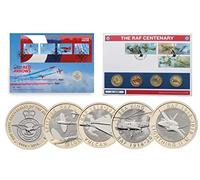 2018 Full Set of RAF 5 X BUNC £2 Coins - FDC PNC. Stamp and Coin Cover