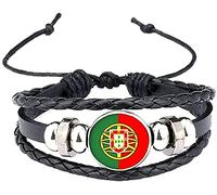 2018 portugal national flag charm bracelet bangles he braided, soccer bracelet team flags hand band bracelet Nice Processed