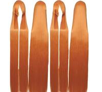 2019 Anime Basic Long 150 CM Straight Orange wigs Women Universal Cartoon Cosplay Wig Anime Costume Party yellow Wigs 150cm One Size long Straight wig 18