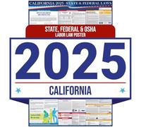 2019 California State and Federal Labor Laws Poster - OSHA Workplace Compliant 24" x 36" - All in One Required Posting - UV Coated (English)