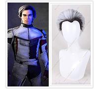 2019 Descendants 3 Carlos Wig Cosplay Carlos De Vil Short Black Silver Ombre Synthetic Hair Wig for Men + Wig Cap