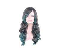 2019 Harajuku ita Long Mix Grey Green Ombre Cosplay Wig Costume Synthetic Hair Wigs For Women