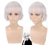 2019 High quality cheap Anime Tokyo Ghouls Ken Kaneki Cosplay wig Girls Boys Uta Short Black Grey white Synthetic hair Wigs One Size Ken Kaneki WIG