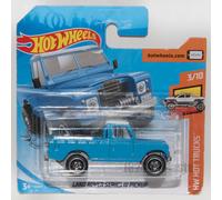 2019 Hot Wheels Land Rover Series III Pickup Blue 1/64 scale model pick up truck