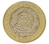 2019 Isle Of Man Manx Father Christmas Uncirculated £2 Coin Encapsulated in a Pouch Wallet