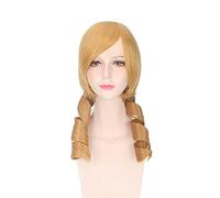2019 Japanese Anime Tomoe Mami Puella Magi Madoka Magica Wavy Golden Cosplay Wig Synthetic Hair Costume Woman Wigs