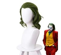 2019 Joker Origin Movie Clown Joker Wig Cosplay Costume Joaquin Phoenix Arthur Fleck Curly Green Heat Resistant Synthetic Hair PL-084