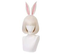 2019 New Anime BEASTARS Cosplay Haru Wig with Rabbit Ears Personified Beasts Cute Cosplay Hair Wig Halloween Xmas Gifts short wig with ears