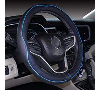2019 New Black Blue Microfiber Leather Small Steering Wheel Cover for Prius Civic 14" - 14.25"