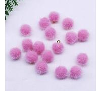 2019 New Products 20-30PCS Buttons Wool Ball Pendant Scarf, Shoes and Hats Backpack Pendant DIY Accessories by Hand NK-044,Pink,30PCS