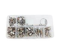 201Pcs Metal Punk Warhead Screw Rivets Studs Leather Belt Head Clothing Rivets Spikes Decor Buckles Punk Fashion Hardware Set