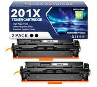 201X Toner Cartridge Replacement Compatible for HP 201X CF400X 201A CF400A Works with Color LaserJet Pro MFP M277dw M277c6 M252dw M252n M252 M277 M277n 277dw Printer (2 Black)