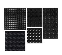 202 Pcs Bumper Pads Black Round Spherical Square Rubber Feet Pads Self Adhesive Silicone Pad for Cabinet Doors Cupboard Drawers Glass Tops (Black)