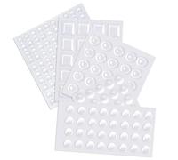 202 Pcs Bumper Pads Black Round Spherical Square Rubber Feet Pads Self Adhesive Silicone Pad for Cabinet Doors Cupboard Drawers Glass Tops (Clear)