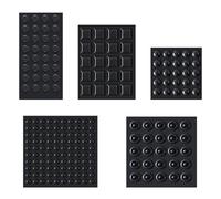 202 Pcs Bumper Pads, Self Adhesive Silicone Pad, Round Spherical Square Rubber Feet Pads for Cabinet Doors Glass Tops Drawers Cupboard Boards Picture Frames, Black