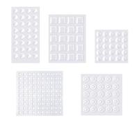 202 Pcs Bumper Pads, Self Adhesive Silicone Pad, Round Spherical Square Rubber Feet Pads for Cabinet Doors Glass Tops Drawers Cupboard Boards Picture Frames, Clear (202PCS-Clear)