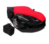 2020-2023 C8 Corvette Ultraguard Stretch Satin Indoor Car Cover : Sport Series - The Ultimate HIGH END Custom Fit (Red/Black)