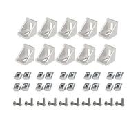 2020 Aluminum Corner Brackets Set - M5 T-Nuts & Screws, Rust-Resistant Galvanized Hardware for CNC Routers, 3D Printers and Robotics
