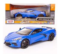 2020 Chevrolet Corvette C8 Stingray Blue Metallic Timeless Legends 1/24 Diecast Model Car by Motormax 79360