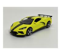 2020 Chevrolet Corvette Stingray Coupe Yellow Black Stripes 1:43 Scale Burago 183000
