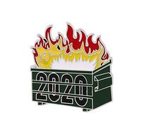 2020 Christmas can Trash Dumpster Flame Brooch Badge fire Accessories Metal Brooch Lapel Pin Backs (As Shown, One Size)