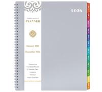 2020 Diary Week to View - 8.5" x 11" Planner with TABS & Pocket & Label, Contacts and Passwords, Thick Paper, Twin-Wire Binding