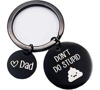2020 Don't Do Stupid Shit Keychain - Funny Black Gift for Friends, Son, Daughter, Christmas (Dad)