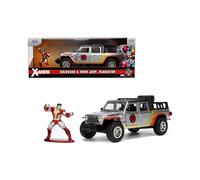 2020 Jeep Gladiator Pickup Truck Silver and Colossus Diecast Figurine XMen Marvel Hollywood Rides Series 1/32 Diecast Model Car by Jada