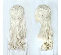 2020 New Type Game of Thrones Daenerys Targaryen Cosplay Wig Synthetic Hair Long Wavy Dragon of Mother Wig Halloween Party Use Cosplay Anime Wig Coser