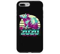 2020 Year of the Rat 80s Retro Vaporwave Chinese Zodiac Sign Case for iPhone 7 Plus/8 Plus