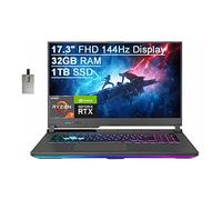 2021 ASUS ROG Strix G17 17.3" FHD 144Hz Gaming Laptop Computer, AMD Ryzen 7-4800H 8-core, 32GB RAM, 1TB PCIe SSD, Backlit Keyboard, NVIDIA GeForce RTX 3060 Graphics, Windows 10, Gray, 32GB USB Card