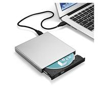 2021 DVD Drive USB External CD-RW Recorder DVD/CD Reader Player Optical Drive Laptop Computer(Silver)