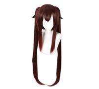 2021 Game Genshin Impact Hu Tao Cosplay Wig Anime Long Gradient Brown Ponytails Heat Resistant Synthetic Wigs Wig Cap