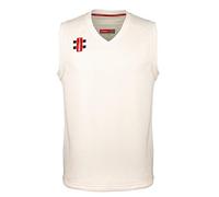 2021 GN Cricket Pro Performance Slip Over Sleeveless Vest jumper (Large, Ivory)
