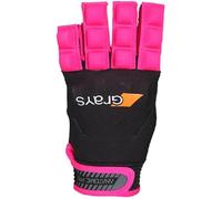 2021 Grays Hockey Anatomic Hand Protection Glove - Left Hand (Black/Pink, Medium)