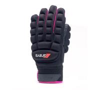 2021 Grays Hockey International Pro Glove Full Finger Protection - Black Pink (Medium, Left)